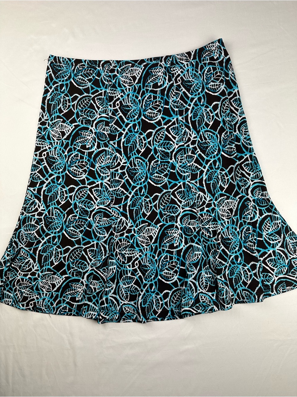 VTG Y2K Midi Skirt A-Line Teal Black Whimsigoth Fairy Grunge Retro 2000s L